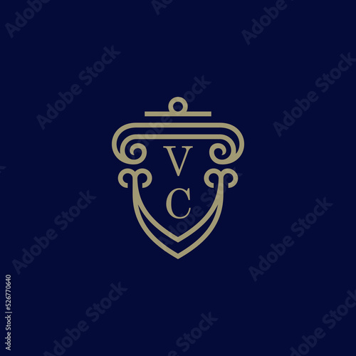 VC classic theme initial logo design which is good for branding