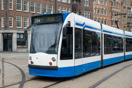 Fotografia, Obraz Tramlijn 24 in Amstredam centrum || Tram 24 in Amsterdam center, Noord-Holland p