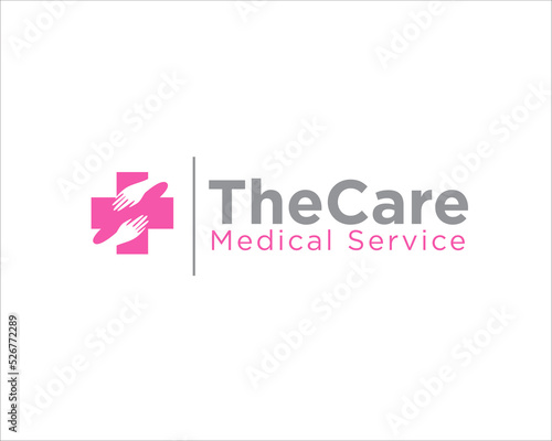 the care, cross health service and medical center for clinic or hospital logo