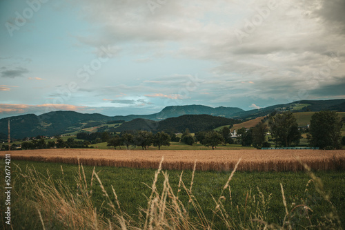 Austria, Fladnitz an der Teichalm. Beautiful mountains and fields, summer in Austria. Tourism and hiking in Styria. photo