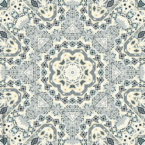 Abstract seamless pattern with geometric elements structure.