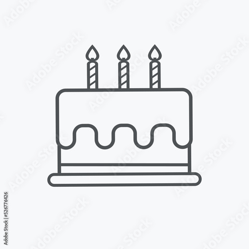 Birthday cake logo icon design flat vector illustration