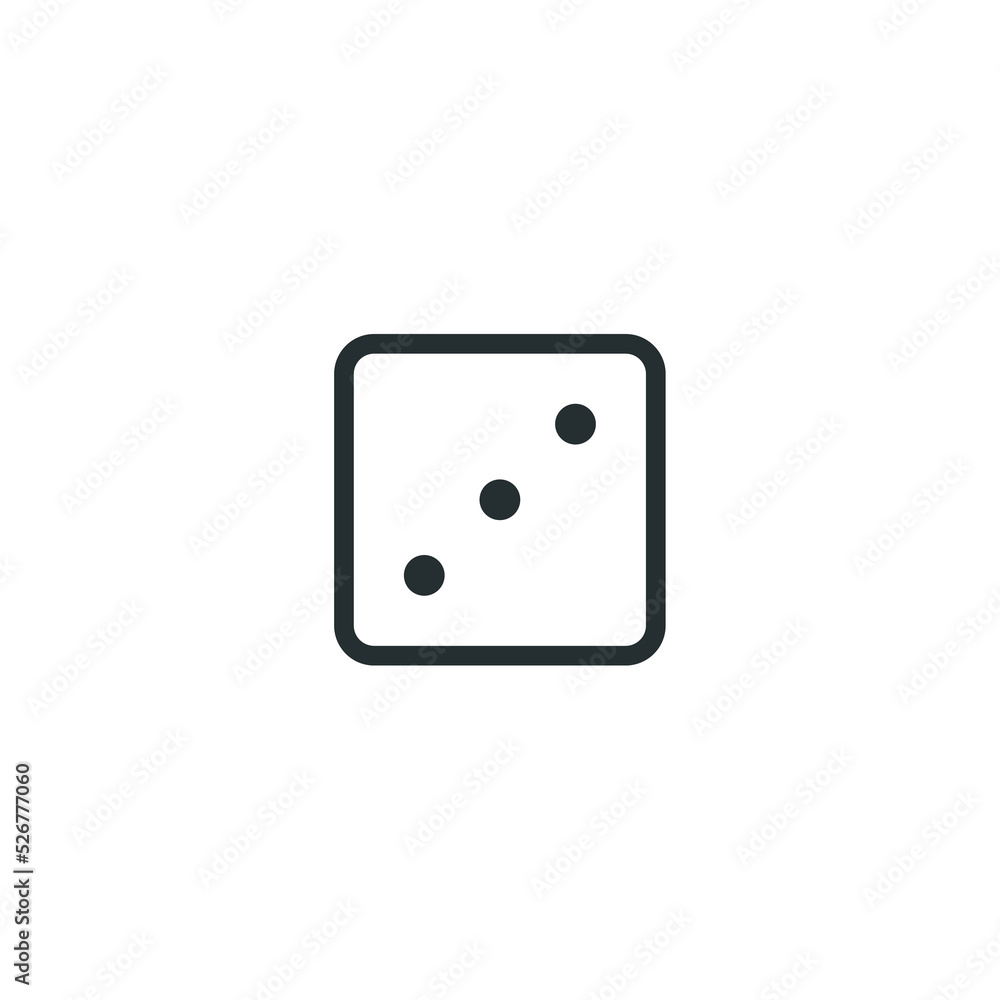 Vector sign of dice symbol is isolated on a white background. dice icon color editable. Vector sign of dice symbol is isolated on a white background. dice icon color editable.