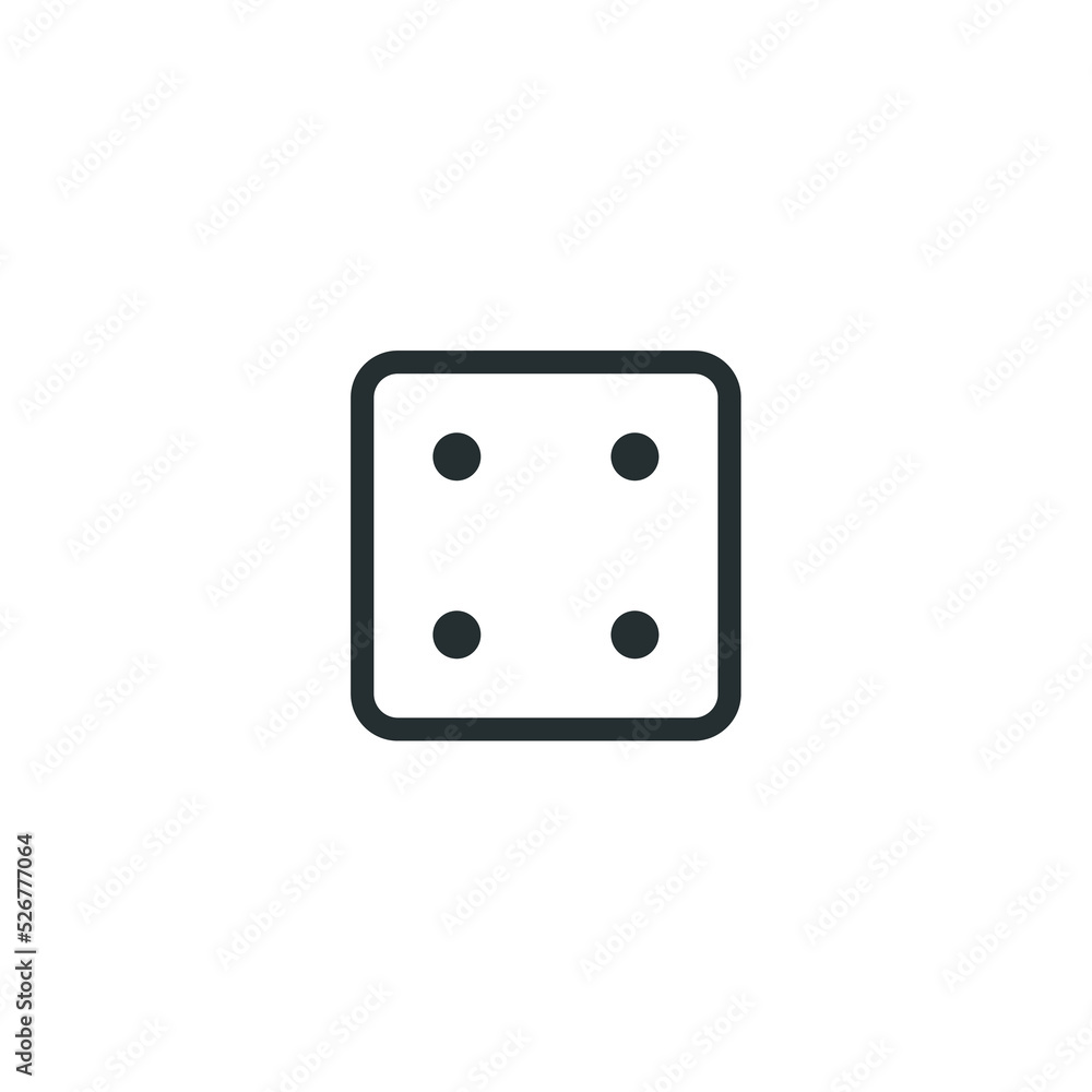 Vector sign of dice symbol is isolated on a white background. dice icon color editable. Vector sign of dice symbol is isolated on a white background. dice icon color editable.