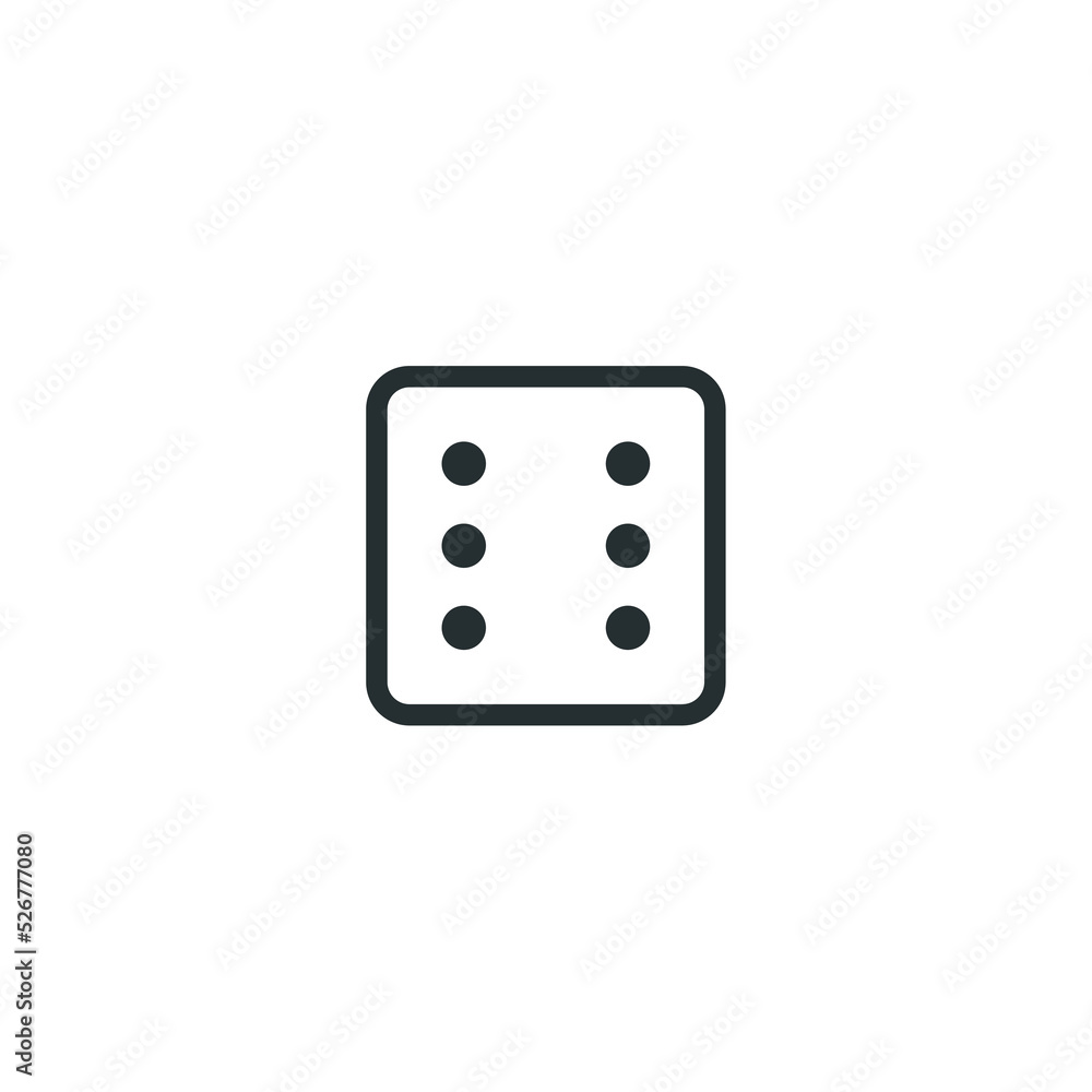 Vector sign of dice symbol is isolated on a white background. dice icon color editable. Vector sign of dice symbol is isolated on a white background. dice icon color editable.