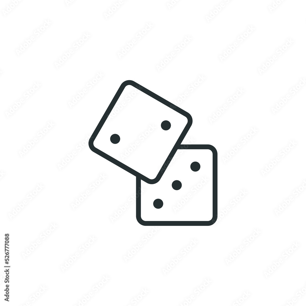 Vector sign of dice symbol is isolated on a white background. dice icon color editable. Vector sign of dice symbol is isolated on a white background. dice icon color editable.