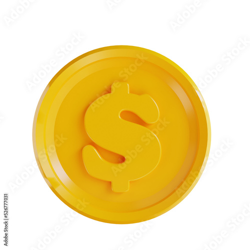 3D illustration dollar coin