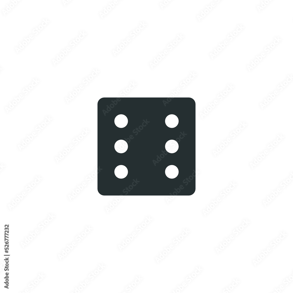 Vector sign of dice symbol is isolated on a white background. dice icon color editable. Vector sign of dice symbol is isolated on a white background. dice icon color editable.