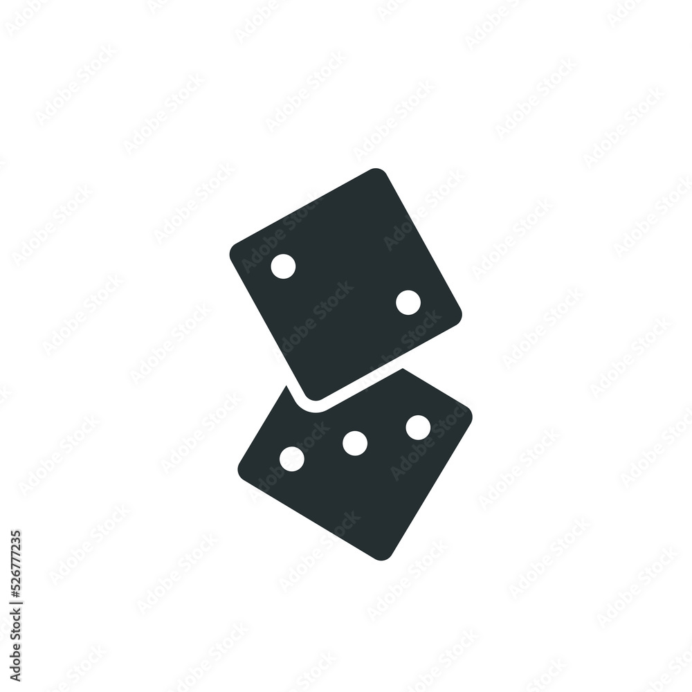 Vector sign of dice symbol is isolated on a white background. dice icon color editable. Vector sign of dice symbol is isolated on a white background. dice icon color editable.