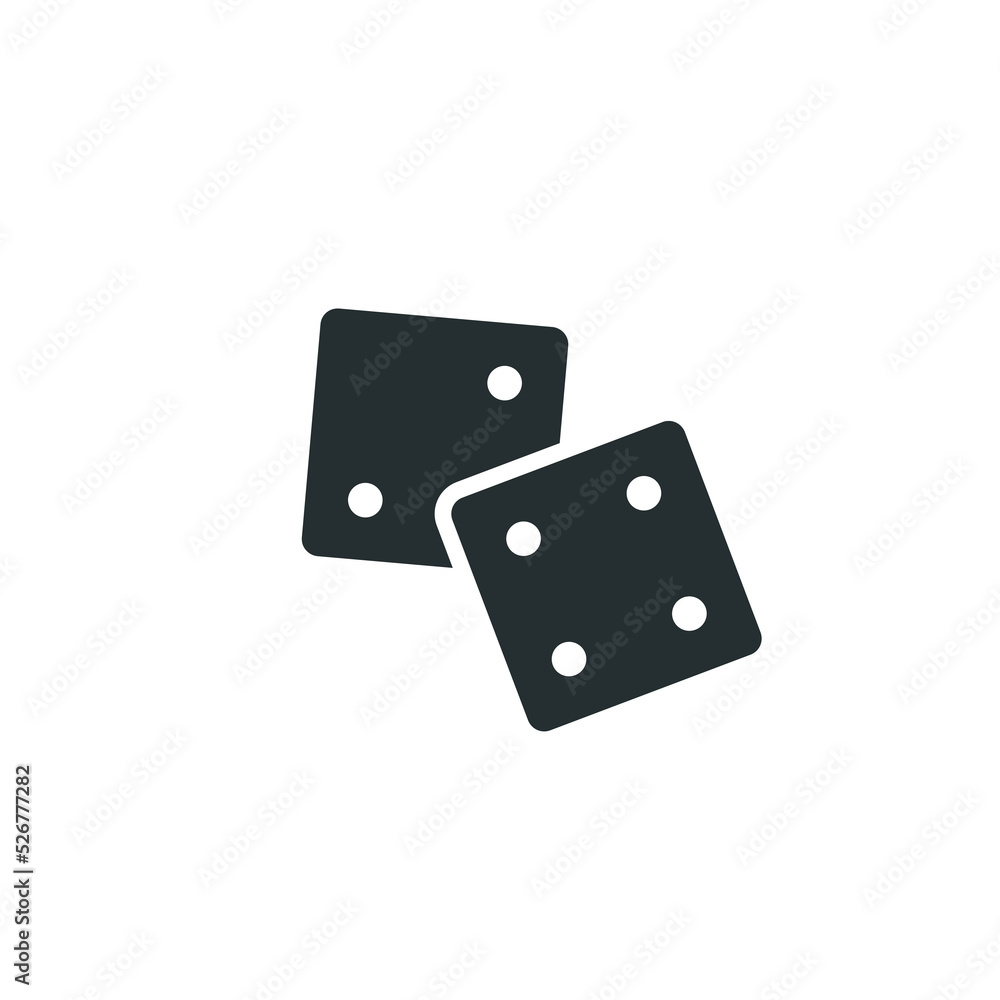 Vector sign of dice symbol is isolated on a white background. dice icon color editable. Vector sign of dice symbol is isolated on a white background. dice icon color editable.