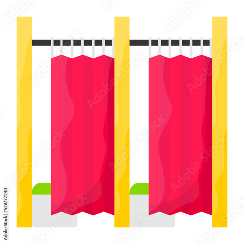 greenroom or changeroom vector icon design, Glamour and beauty symbol, Haute couture Sign, Fashion Show and Exhibition stock illustration, dressing room or cabin Concept