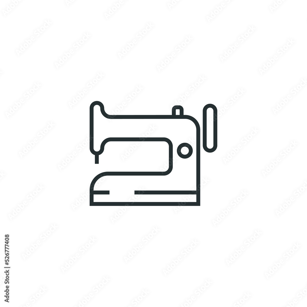 Vector sign of sewing machine symbol is isolated on a white background. sewing machine icon color editable. Vector sign of sewing machine symbol is isolated on a white background. sewing machine icon color editable.