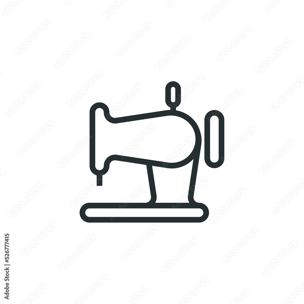 Vector sign of sewing machine symbol is isolated on a white background. sewing machine icon color editable. Vector sign of sewing machine symbol is isolated on a white background. sewing machine icon color editable.