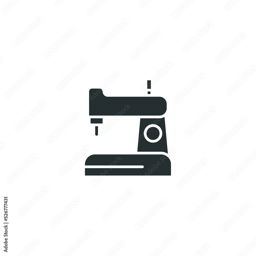Vector sign of sewing machine symbol is isolated on a white background. sewing machine icon color editable.
