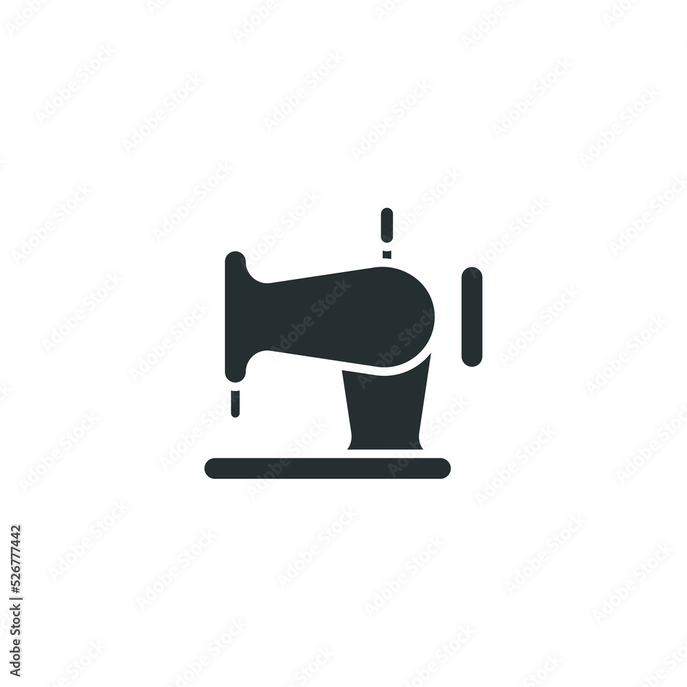 Vector sign of sewing machine symbol is isolated on a white background. sewing machine icon color editable.