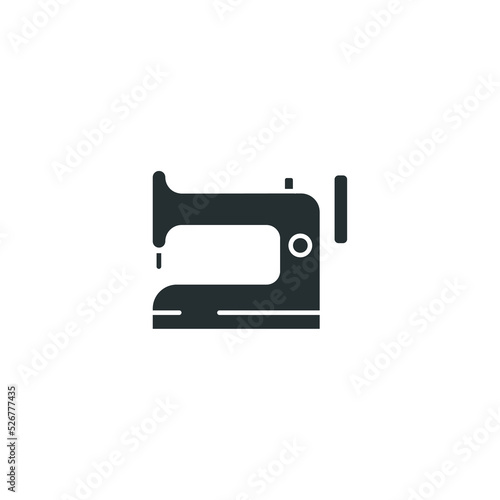 Vector sign of sewing machine symbol is isolated on a white background. sewing machine icon color editable.