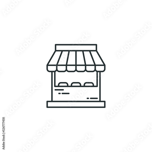 Vector sign of Store symbol is isolated on a white background. Store icon color editable.