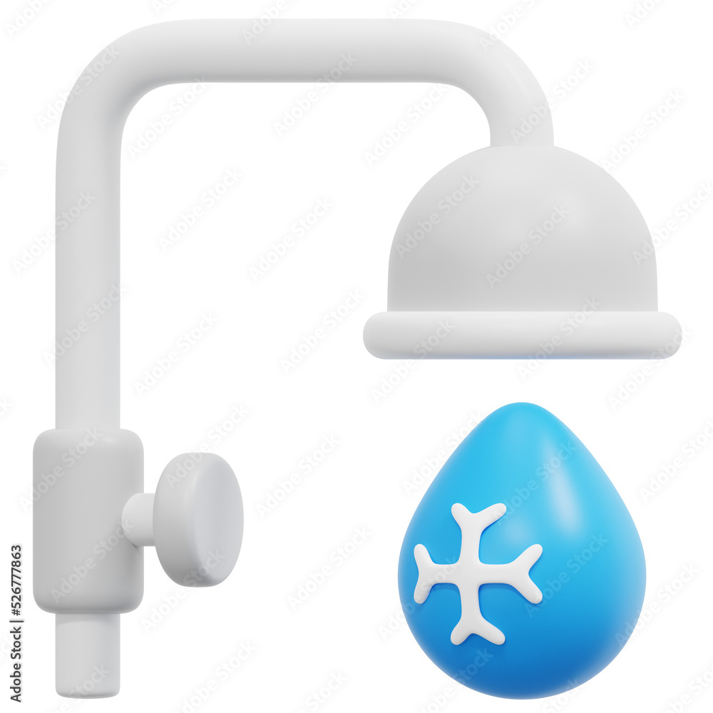 cold water 3d render icon illustration cold water 3d render icon illustration