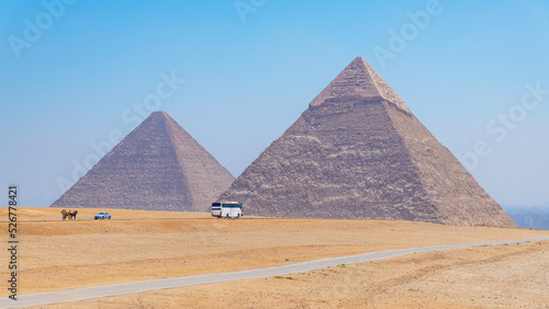 Modern forms of transport at the pyramids of Giza  Egypt