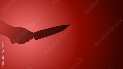 Illustration of hand holding knife
