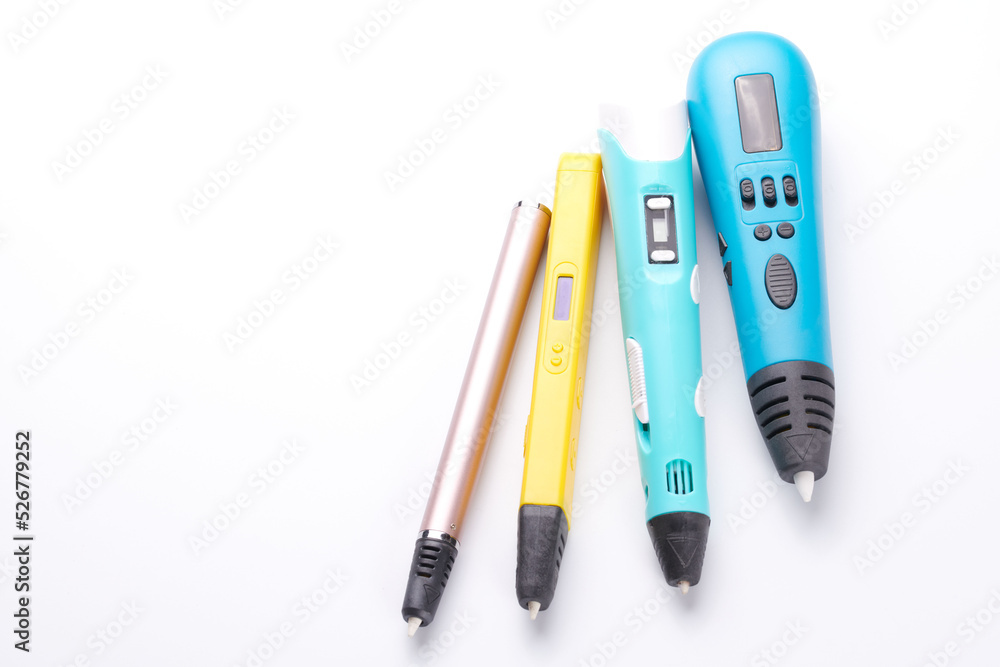 3d pen for creating volume plastic figures isolated on white background 3d pen for creating volume plastic figures isolated on white background