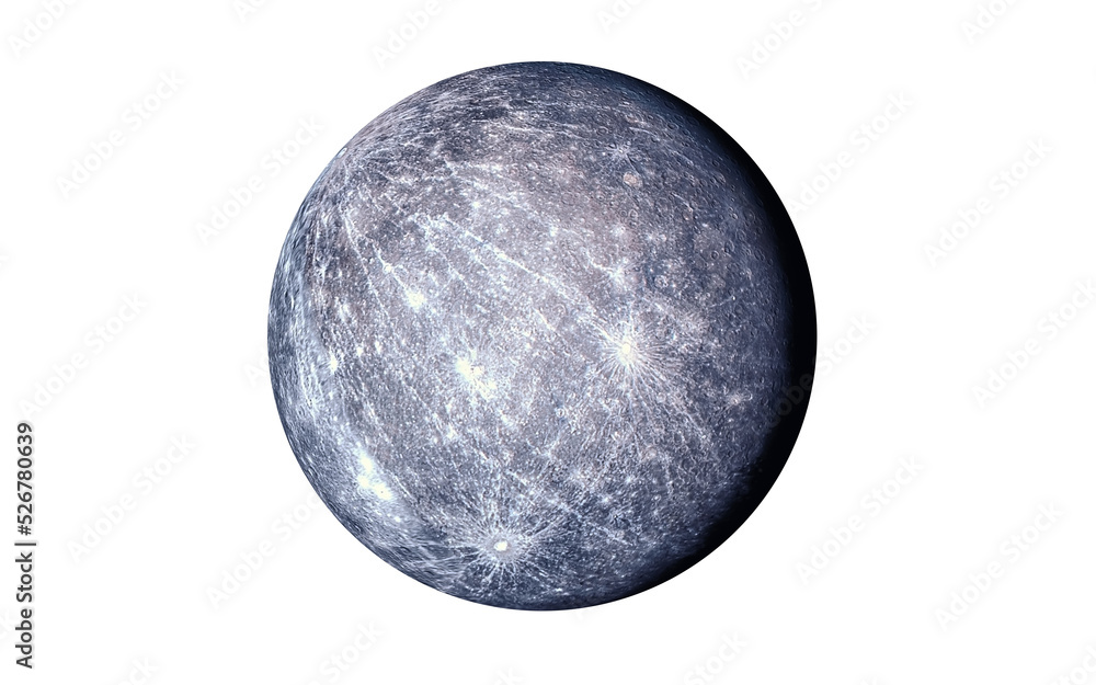 Mercury planet isolated in black Mercury planet isolated in black