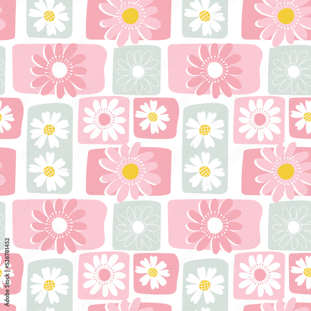 Daisy dream pattern with beautiful pastel color, trendy floral seamless pattern Daisy dream pattern with beautiful pastel color, trendy floral seamless pattern
