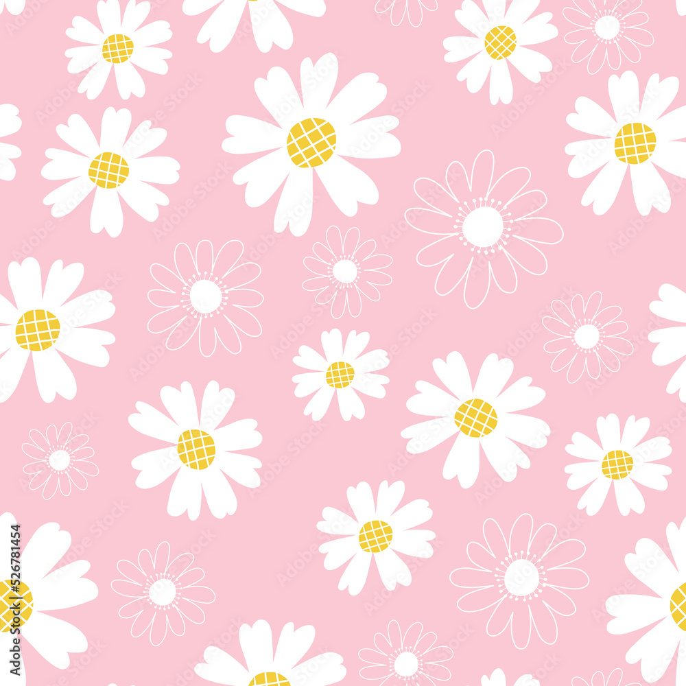 Daisy dream pattern with beautiful pastel color, trendy floral seamless pattern Daisy dream pattern with beautiful pastel color, trendy floral seamless pattern