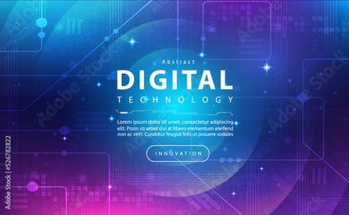 Digital technology banner blue pink background concept, cyber security technology, abstract purple tech, innovation future data, internet network, Ai big data, line dot connection, illustration vector