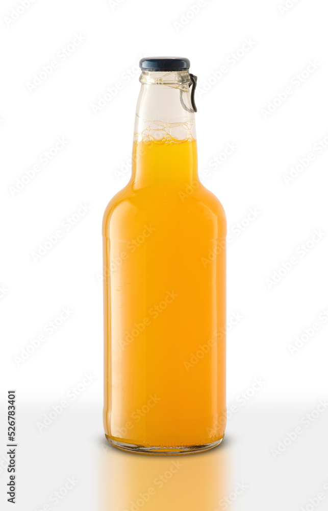 glass bottle with orange drink glass bottle with orange drink