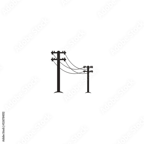 electric pole logo design illustration