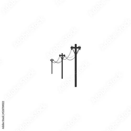 electric pole logo design illustration