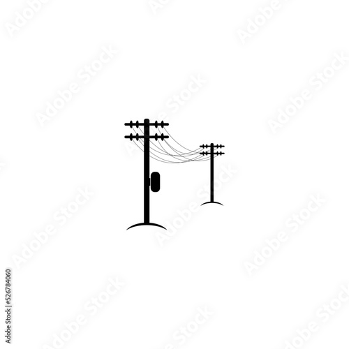 electric pole logo design illustration