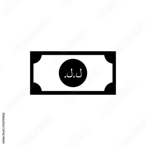 Lebanon Currency Icon Symbol, Lebanese Pound, LBP. Vector Illustration photo