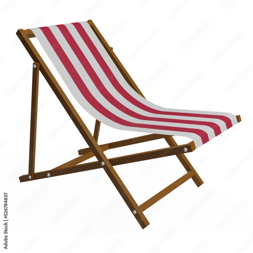 Realistic 3d beach chair
