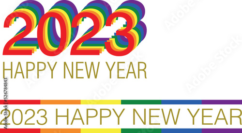 Feliz Año nuevo 2023 diseño de texto. Icono vector