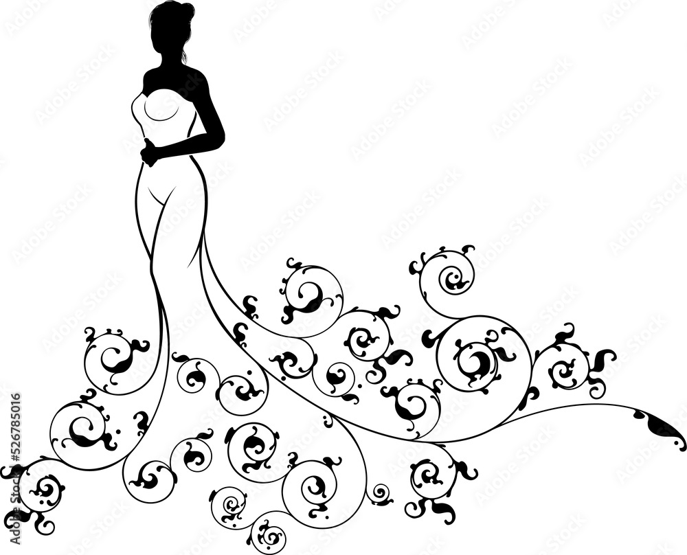 Wedding Abstract Bride Silhouette