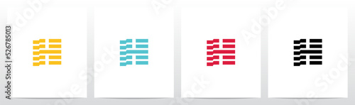 Folded Stripes Letter Logo Design H