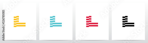 Folded Stripes Letter Logo Design L
