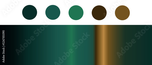 Green-gold color palette with gradient and primary colors for web, fashion, art, illustration etc.