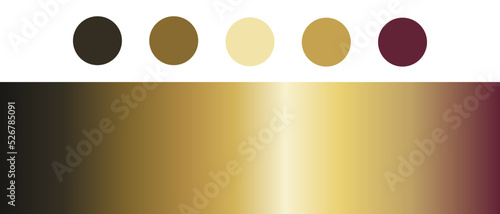 gold color palette with gradient and primary colors for web, fashion, art, illustration etc.