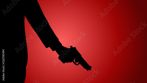 Illustration of man holding pistols