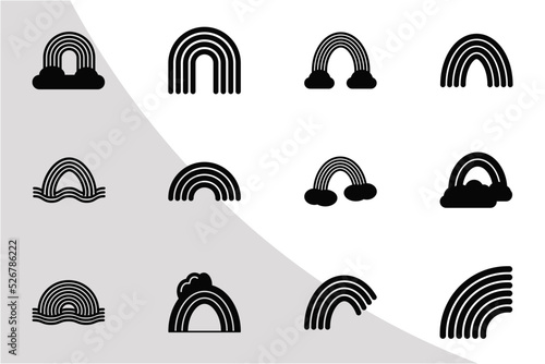 Rainbow Icons Fill, Rainbow Svg, Fill Bundle, Icon Bundle, Pastel Rainbow Svg, Rainbows, Rain Cloud, Svg Cut File,