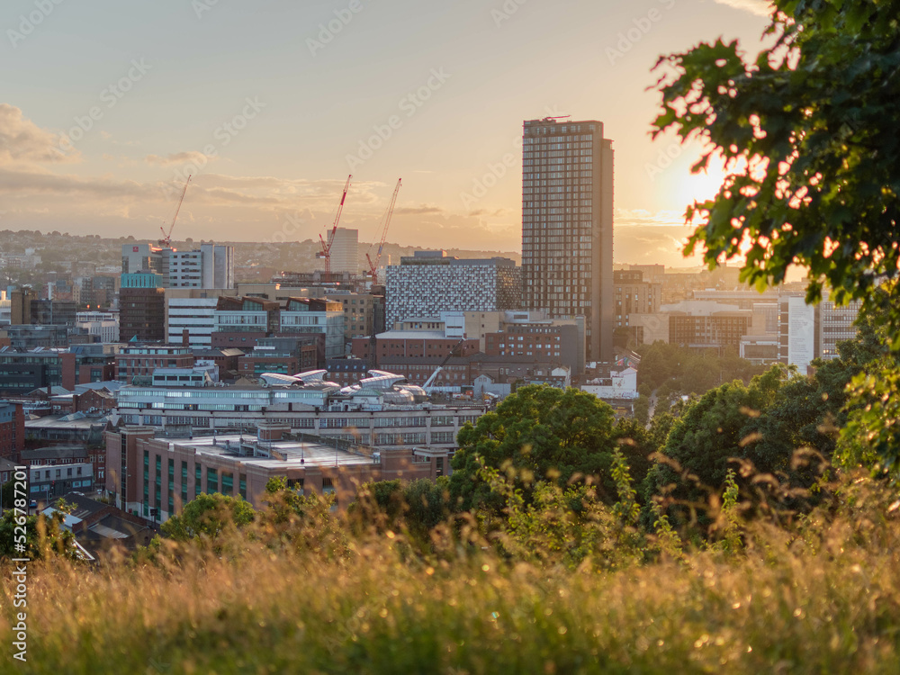 Fototapeta premium Sheffield skyline at sunset