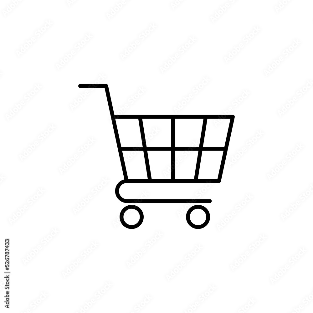 Shopping cart icon vector logo template isolated on white background. Shopping cart icon vector logo template isolated on white background.