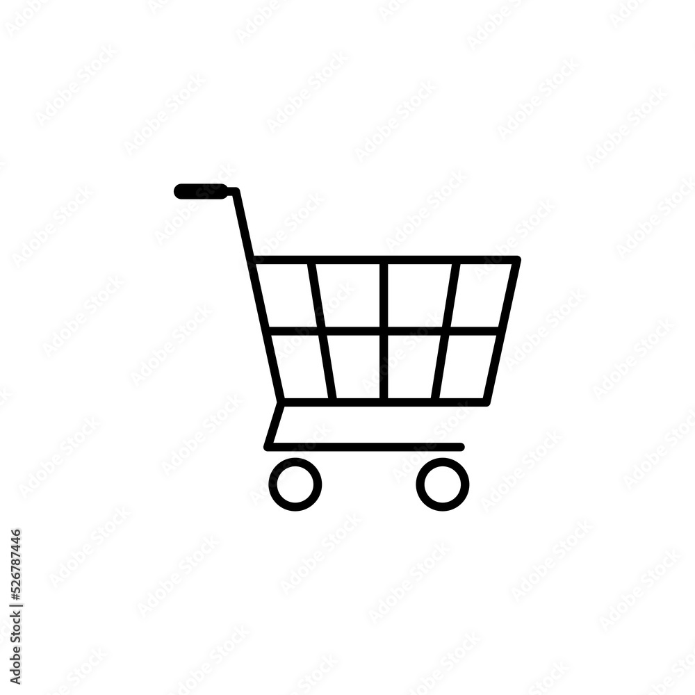 Shopping cart icon vector logo template isolated on white background. Shopping cart icon vector logo template isolated on white background.