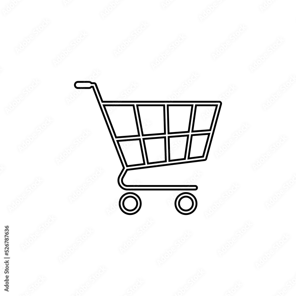 Shopping cart icon vector logo template isolated on white background. Shopping cart icon vector logo template isolated on white background.