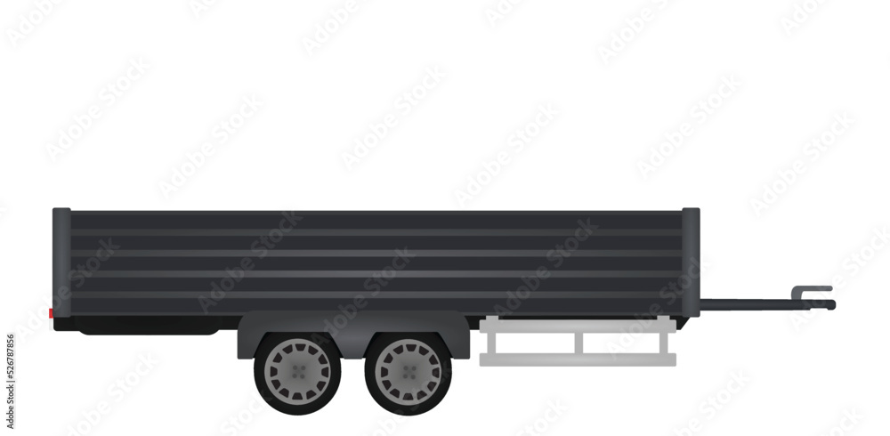 Grey truck lorry trailer. vector