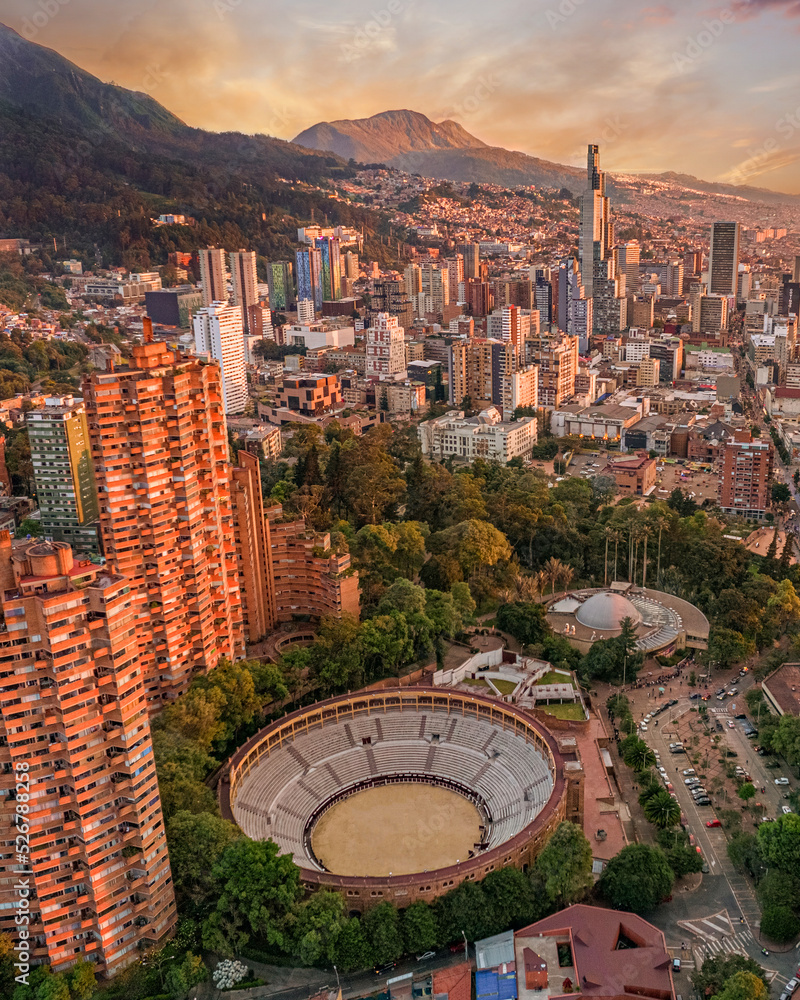 Paisaje urbano de la ciudad de Bogotá, Colombia, ubicada en sur américa