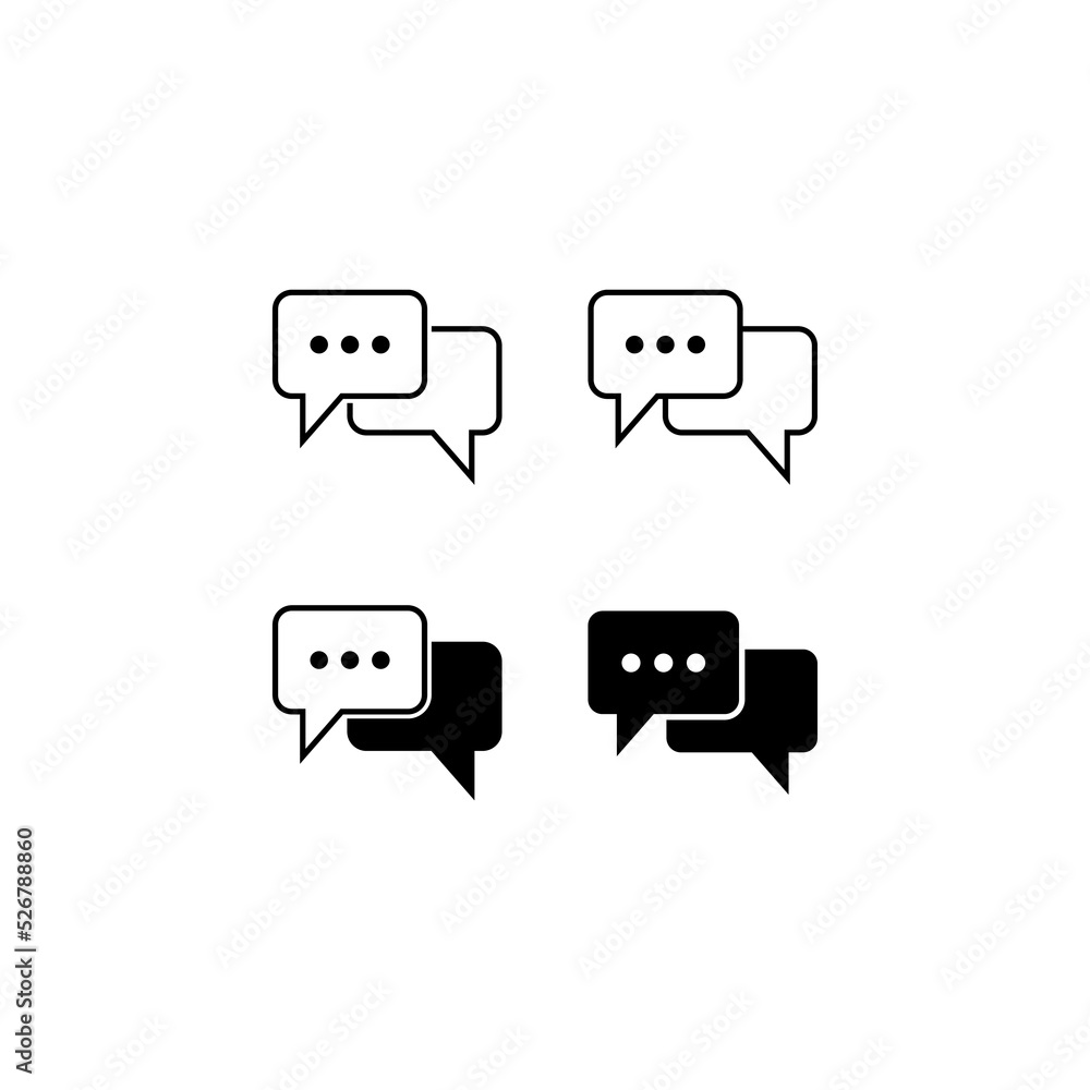 Chat vector icon, dialog symbol. Simple, flat design for web or mobile app design isolated on white background Chat vector icon, dialog symbol. Simple, flat design for web or mobile app design isolated on white background
